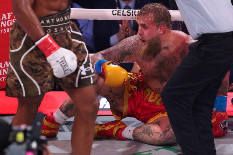 Jake Paul tumbles again after KO loss to Anthony Joshua