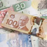 Paper Canadian currency of various denominations